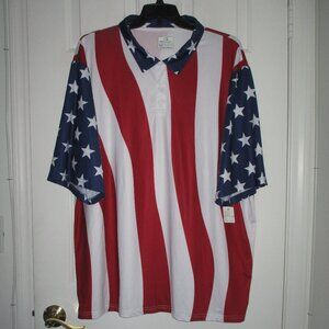 Obnoxious Golf Mens S/S American Flag Polo Shirt NWOT - Size 2XL-4XL*